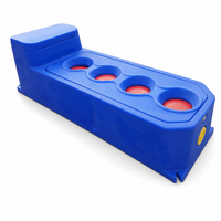 Abreuvoir isolé pour bétail de 1,7 m, 4 positions d'abreuvement, chauffage intégré de 600 W pour veau, mouton, chèvre, ferme