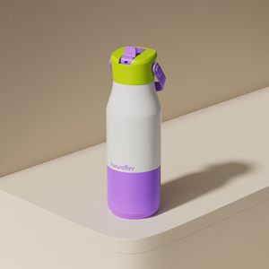 Insulated Water Bottle Macaron Color Blocking Detachable Handle Travel Outdoor Home Office Use - Product Image 5