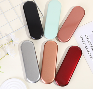 Boîte en étain ovale à couvercle coulissant givré pour rangement de papeterie, aiguilles à acné, outils de beauté, autocollants créatifs, conteneur à bougies - Product Image 2