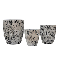 Pot de fleurs rond en fibrociment de style rétro, pouvant être placé sur une table intérieure, pour jardin, hôtel, restaurant, jardinière en ciment