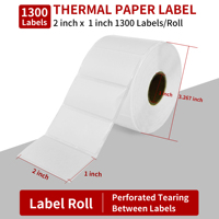 Étiquettes thermiques directes blanches de haute qualité 2x1 pouce, adhésif permanent, rouleaux d'autocollants à code-barres pour utilisation personnalisée