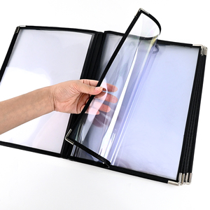 Cubierta de cuero para menú de 8,5x11 pulgadas, soporte impermeable para libro de recetas de restaurante, menú transparente, esquina plateada, suministros para restaurante de <span class=keywords><strong>Hotel</strong></span> - Product Image 3