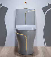 Ensemble de salle de bain moderne de style européen Céramique de haute qualité pour filles chinoises Siphon monobloc Cuvette de toilette à double chasse d'eau Forme carrée Piège en S