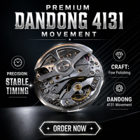 Hochwertige Herren 904L Edelstahl-Uhr Dandong 4131 Uhrwerk Chronograph-Funktion Automatische Mechanische Business-Casual-Uhr