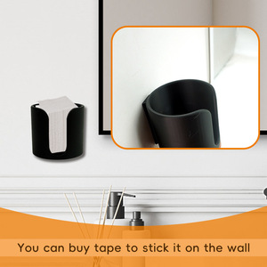 New Bathroom Storage Rack with Round Cotton Pad Holder, <b>Mirror</b> Mount, and Wall-Mounted Cotton Pad Box - Product Image 3