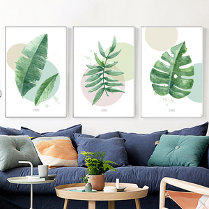 Affiche sur toile de plantes tropicales vertes modernes, tableau d'art mural, décor de salon, peinture à l'huile sur toile, affiches et imprimés, photo d'art - Product Image 3