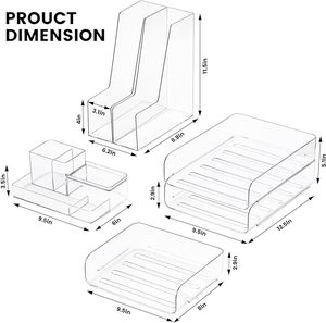 Bán buôn 4 Tier <span class=keywords><strong>Acrylic</strong></span> chủ bút đứng dọc giữ tập tin cho bán lẻ truy cập bàn - Product Image 1