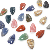 Cristal Natural en Forma de Corazón de 25x40mm, Gema sin Orificio, Cabujón, Energía de Chakra para Sanación Reiki, para Fabricación de Joyas, Manualidades, Regalos