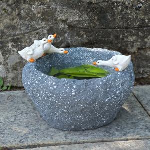 Maceta creativa para plantas de jardín, imitación de piedra, mortero de resina, piedra con efecto de agua corriente, adorno para plantas suculentas en maceta. - Product Image 2