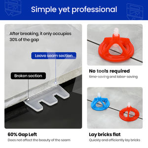 Système de clips de nivellement auto-nivelants et auto-adhésifs en plastique pour carrelage, style design moderne, 2 mm, garantie 3 ans pour le carrelage - Product Image 2