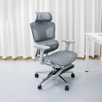 Chaise de bureau de direction réglable à dossier haut Repose-pieds Chaise ergonomique moderne en maille de la manufacture pour patron de jeu ergonomique