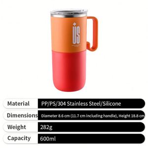 Taza de Café de Doble Pared, Moderna y Atractiva, 6 Colores, 3 Opciones de Tapa, Botella de Agua para el Gimnasio, para el Verano - Product Image 3