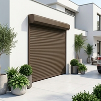 Porte de garage à enroulement en acier de type 77, en forme d'arc, isolante thermiquement, silencieuse, pour usage extérieur, surface finie, verrouillage de sécurité