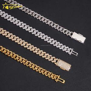 Catena e Bracciale Miami Cuban Link in Ottone con Certificato GRA, 8mm, 2 File di Pietre VVS Moissanite, Stile Iced Out, Prezzo all'Ingrosso - Product Image 2