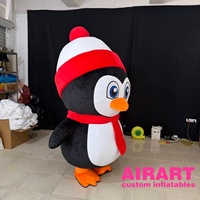 Costume de pingouin gonflable de dessin animé, en tissus optionnels, adorable et amusant, grand pingouin en peluche gonflable, ballon gonflable pop-up.