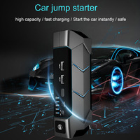 Démarreur de voiture portable haute puissance 12V 3000A courant de pointe 10000mAh, chargeur d'urgence, lumière LED, lumière SOS, marteau de sécurité, rapide