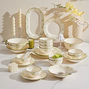 China Manufacturer Porcelain Luxury Elegant Dinner <b>Set</b> Europe/North America Style <b>Microwave</b> Safe Dishwasher Safe - Product Image 1