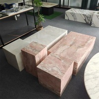 Italie Calacatta Viola Table basse en marbre Ensemble table basse haut de gamme Socle en marbre Luxe moderne
