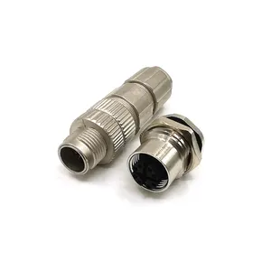 M12 X code 8 pin electrical power cable plug waterproof circular connector