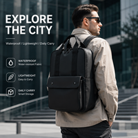 Sac à dos unisexe SmartBag avec chargement USB, antivol, imperméable, fermeture éclair géométrique, en polyester Oxford, pour ordinateur portable 15,6 pouces Pro M1/M2