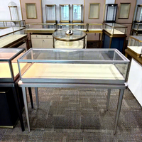 Vitrine de magasin MASTER avec cadre argenté, éclairage LED, en verre, pour bijoux, verrouillable, de luxe, haut de gamme, pour comptoir de boutique
