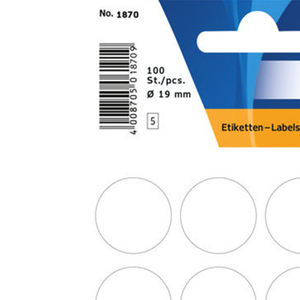 Etiquetas Autoadhesivas Blancas HERMA Paquete de 21 Etiquetas de Papel de 19 mm de Diámetro 20 Etiquetas por Hoja Modelo 1870 - Product Image 4