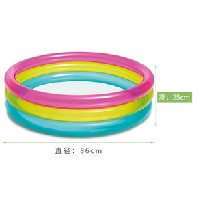 <span class=keywords><strong>Piscine</strong></span> gonflable pour bébé Intex 57104 Fluorescent 3 anneaux pliables B02 PCP avec accessoires en PVC 63L pour jeux aquatiques - Product Image 2