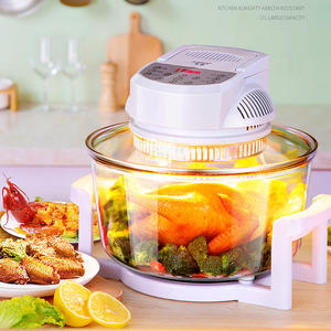 เตาอบเทอร์โบพลาสติกสีขาว220พร้อมหลอดฮาโลเจนในอากาศร้อนแบบพกพา - Product Image 2