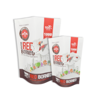 Logo personnalisé, sachet vertical en plastique de qualité alimentaire de 250 g, fermeture éclair, résistant à l'humidité, pour l'emballage du café, emballage personnalisé