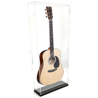Étui de guitare électrique transparent verrouillable à montage mural, vitrine de guitare en acrylique avec éclairage