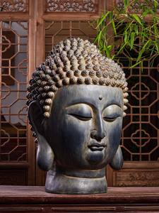 Statue de tête de Bouddha, sculptures de Bouddha, décoration intérieure, <span class=keywords><strong>figurine</strong></span> religieuse en résine pour la méditation, décoration d'espace zen, cadeaux bouddhistes - Product Image 2