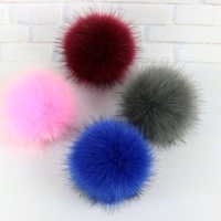 Pompons en fausse fourrure de renard colorés DIY en gros, 8cm-15cm, avec bande élastique