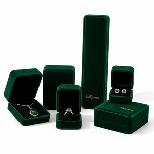 Cajas de Joyería de Terciopelo al por Mayor, Juego de Varios Tamaños, Logotipo Dorado Personalizado para Guardar Anillos, Aretes, Collares y Pulseras - Product Image 1