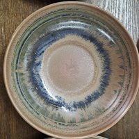 Vaisselle en céramique Upclay Oem avec glaçure réactive en métal émaillée unique Vaisselle de glaçure réactive bleu caspien