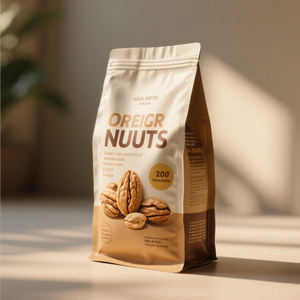 Kunden spezifisch bedrucktes, glänzendes, ver siegel bares Druck verschluss paket mit flachem Boden für Cashewnüsse Erdnuss-Plastik verpackungs tasche - Product Image 3