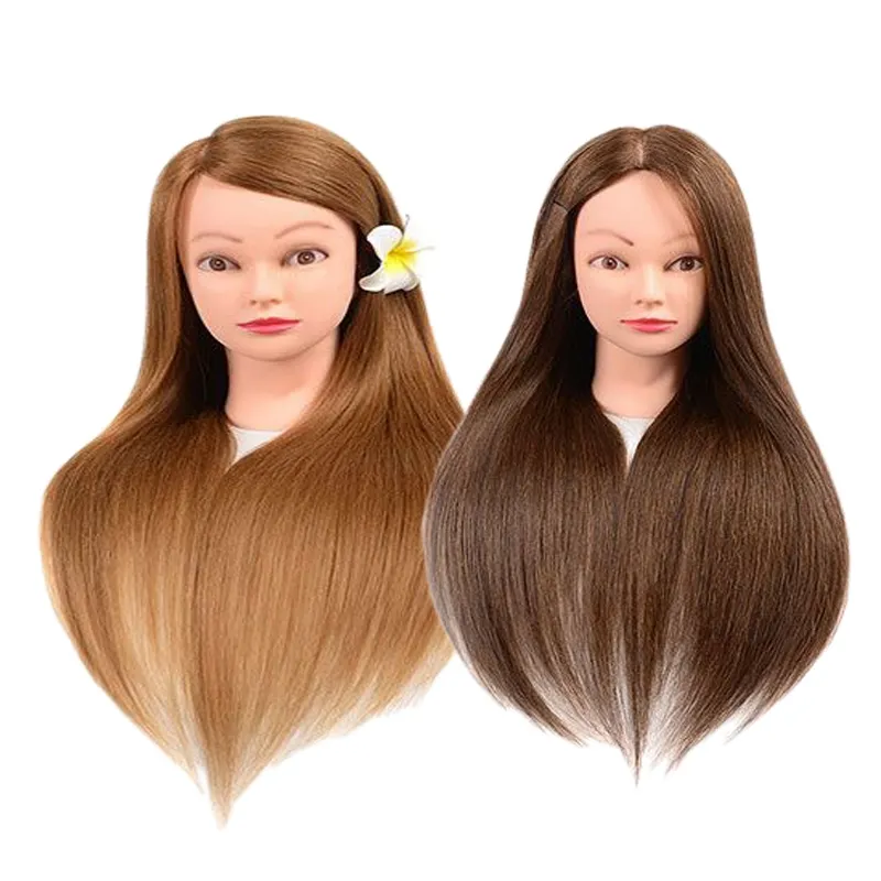 Good Quality Synthetic Fiber Hair Mannequin Doll Head For Hair Styling Training Head Braiding Manikin Cosmetology Head