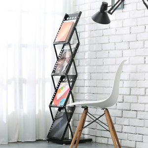 Porte-revues debout au sol en métal poche brochure littérature support support pliable présentoir pour <span class=keywords><strong>librairie</strong></span> - Product Image 5