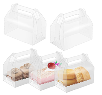 Boîtes cadeaux jetables en PET transparent avec logo personnalisé pour l'emballage de collations de fête