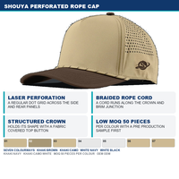 Casquettes de baseball en gros pour homme, OEM ODM, logo personnalisé, perforations laser, cordon, visière plate, réglables