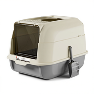 Lettiera per gatti Petmate a doppia porta, in plastica grigia, rettangolare, manuale, per gatti - Product Image 1