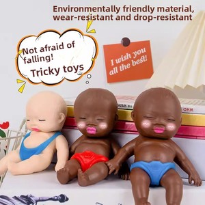 Muñeco Blandito Antiestrés para Bebés, Venta al por Mayor, Muñeco Fidget de Goma Negra para Adultos, de Tamaño Pequeño, Aprietable, de Rebote Lento, para Aliviar el Estrés - Product Image 5