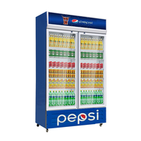 Réfrigérateur commercial à refroidissement direct par air, 318L, pour fruits et légumes, avec porte vitrée, réfrigérateur vertical