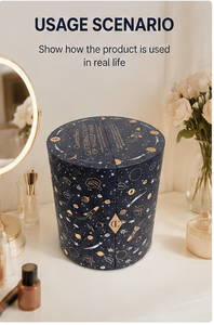 Custom Round Circular Advent Calendar <b>Box</b> Double Door Navy Blue Gold Star Galaxy <b>Empty</b> OEM Luxury Beauty Jewelry Wholesale - Product Image 5