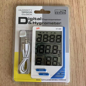 Bán nóng KT-908 kỹ thuật số trong nhà nhiệt kế ngoài trời ẩm kế-đa chức năng với nhiệt độ, độ ẩm, đồng hồ & Lịch - Product Image 1