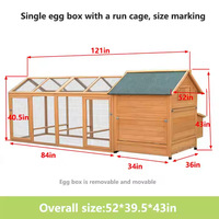 Poulailler en bois avec fermeture à bouton, double porte, grande taille, enclos extérieur pour l'élevage - Vente transfrontalière à succès
