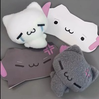Niedlicher Kopfhörer-Tragender Weißer Katzen-Plüschanhänger Cartoon Weinende Katze Puppe Schlüsselanhänger mit PP-Baumwollfüllung Unisex Kleidungs-Accessoire