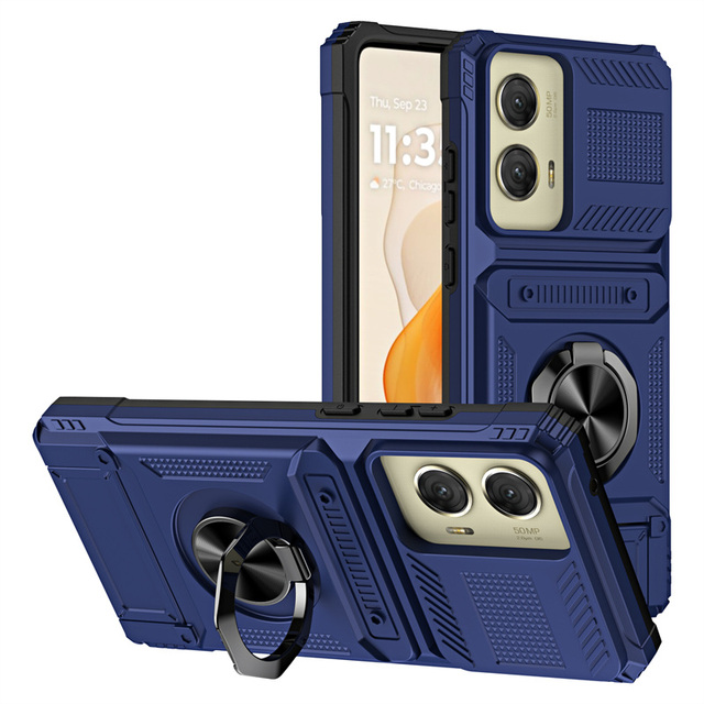 Magnetic Ring Holder Card Slot Phone Case for Motorola Moto G Stylus 5G 2024 / Moto G Stylus 5G 2023 Armor Back Cover