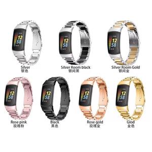 Bracelet de remplacement en acier inoxydable de <span class=keywords><strong>luxe</strong></span> pour hommes et femmes pour <span class=keywords><strong>Fitbit</strong></span> Charge 5 4 3 Smart Band - Product Image 6