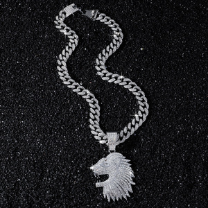 2026 Hot Selling Personalized Cool Lion <b>Head</b> Pendant Necklace Hip Hop <b>Style</b> Alloy Men's Necklace Fashion Jewelry Wholesale - Product Image 2