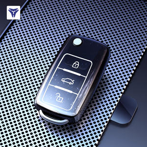 Funda de TPU suave para llave de coche, funda de llave de gradiente personalizada apta para <span class=keywords><strong>VW</strong></span> Golf PoloTiguan Passat Caddy, funda de llave plegable automática, accesorios Fob - Product Image 4